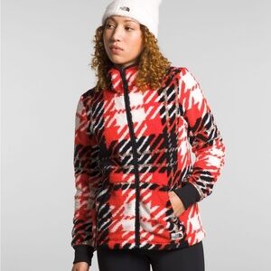The North Face NWT Cabin Fleece Full Zip Jacket Fiery Red Womens Size XS Cozy